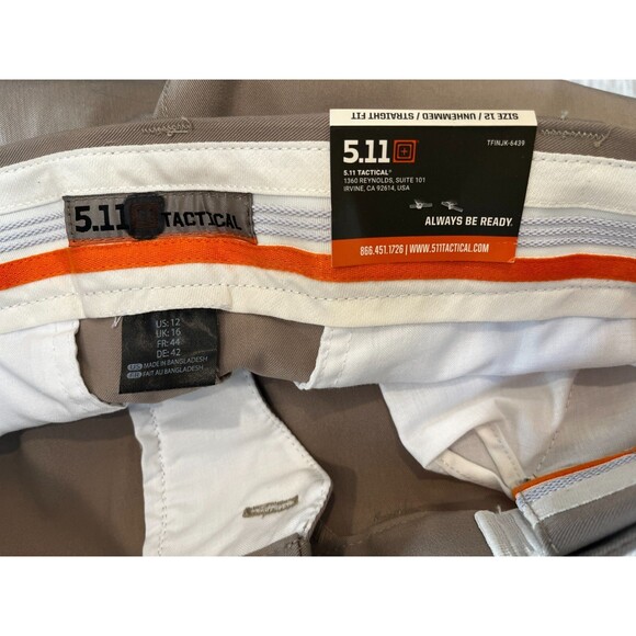 5.11 Women’s sz 12 Uniform Pants Flex-Tac Straight Fit Tan UNHEMMED Wool Bld NEW - Picture 13 of 15